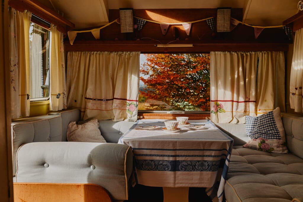 glamping in herefordshire with Mad Dogs and Vintage Vans - Elsie Van