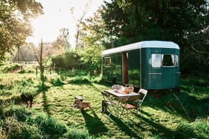 glamping in herefordshire with Mad Dogs and Vintage Vans - Gertie Van