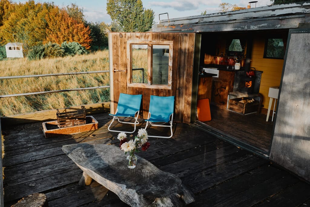 glamping in herefordshire with Mad Dogs and Vintage Vans - Monty Van
