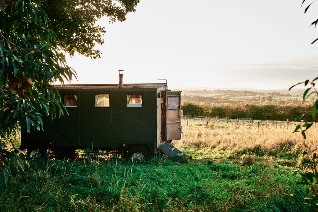 glamping in herefordshire with Mad Dogs and Vintage Vans - Monty Van