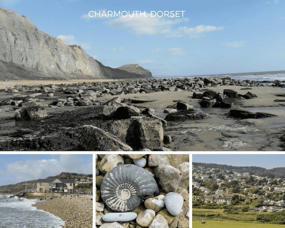 Charmouth beach and fossils in Dorset