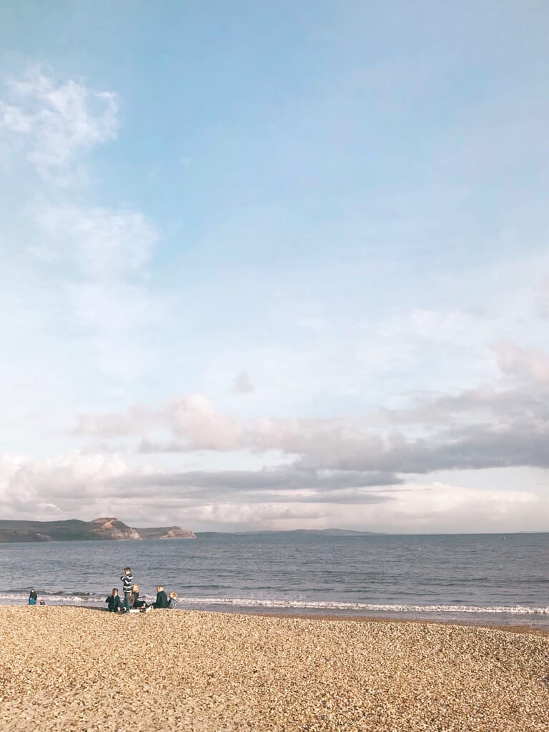Things-to-do-in-lyme-regis: Town beach view to Golden Cap Things-to-do-in-lyme-regis: Town beach view to Golden Cap