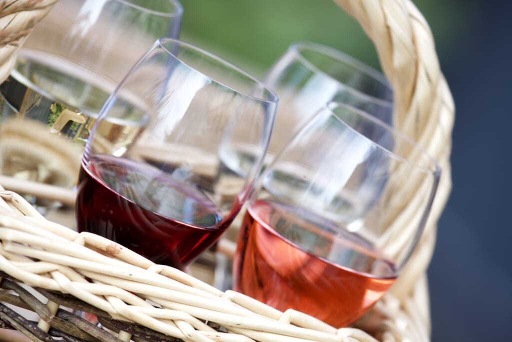 Glasses of Sharpham wine Glasses of Sharpham wine