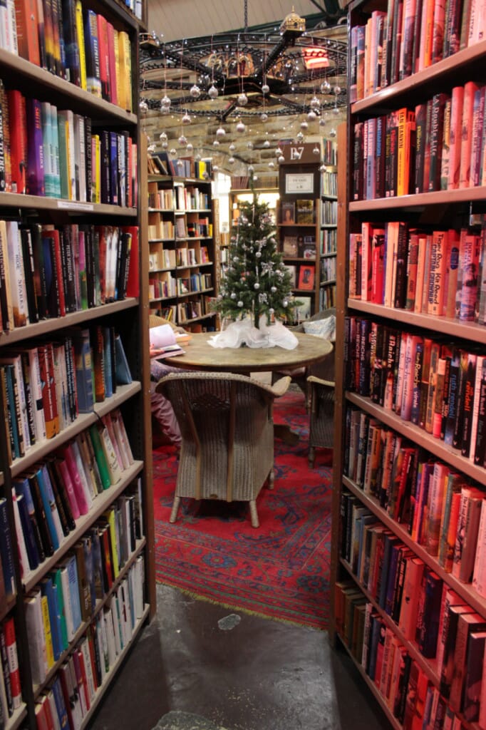 Books and table inside Barter Books