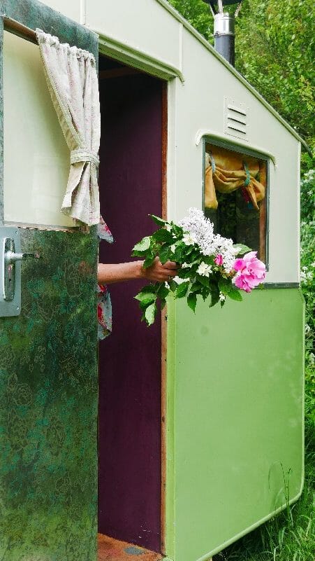 Mad Dogs glamping in the Forest of Dean - Roses in Sybil Van Mad Dogs glamping in the Forest of Dean - Roses in Sybil Van
