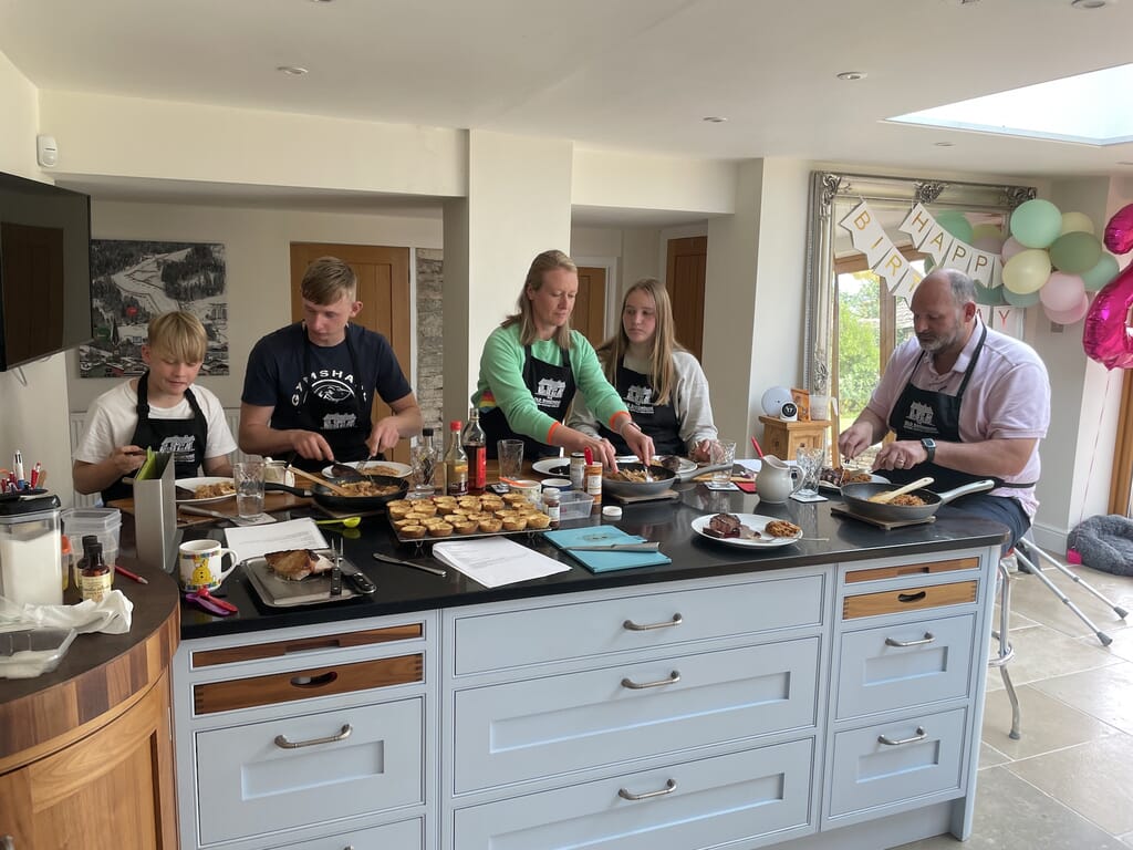 The Old Bakehouse Cookery Classes in the Cotswolds - group cooking
