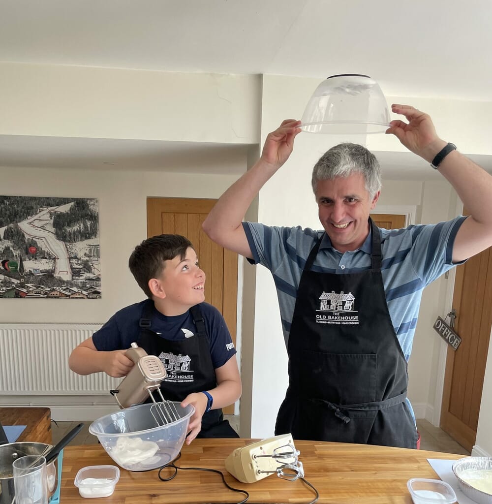 The Old Bakehouse Cookery Classes in the Cotswolds - father and daughter bonding The Old Bakehouse Cookery Classes in the Cotswolds - father and daughter bonding