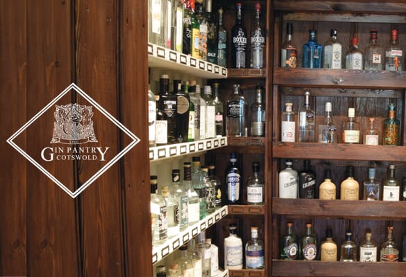 Inside the gin pantry at the Plough