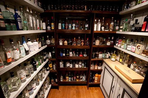 inside the gin pantry at the Plough