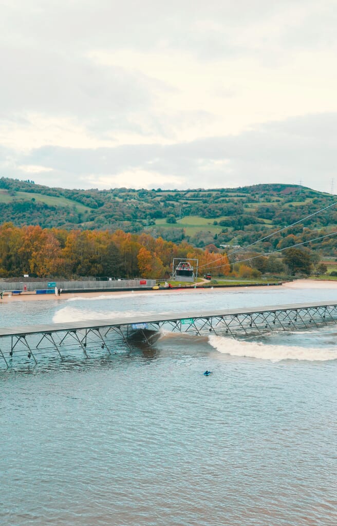 Surf lagoon from above surf snowdonia Surf lagoon from above surf snowdonia