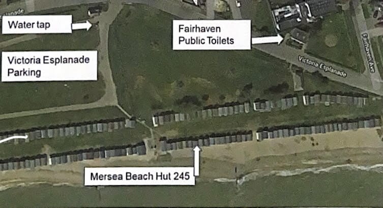 Cool Coastal Huts - Mersea 245 beach hut map of location