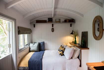 The Hide Shepherds Hut in Cuckfield, Sussex - bedroom