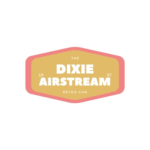 Dixie airstream retro van near lake windermere - logo
