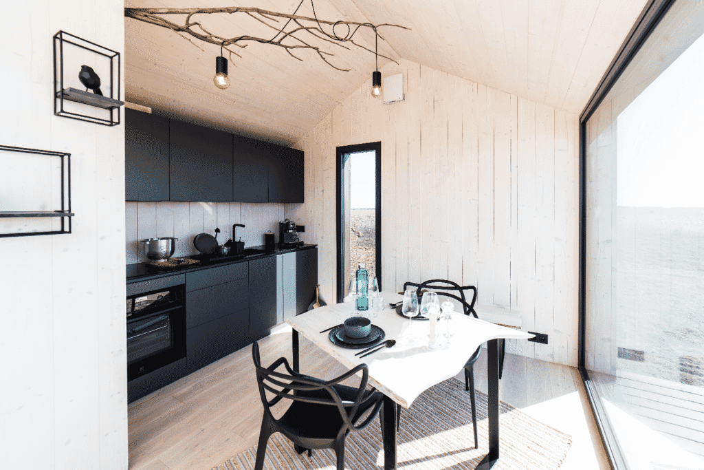 The Glass Cottages in Iceland - kitchen area The Glass Cottages in Iceland - kitchen area