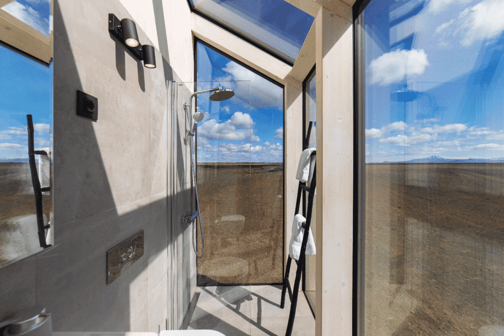 The Glass Cottages in Iceland - shower The Glass Cottages in Iceland - shower