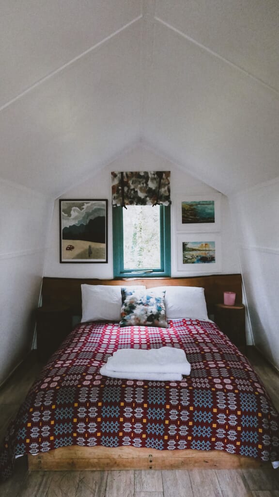 Cwtch camping timber cabins in pembrokshire - inside bed