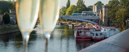 afternoon tea cruise - champagen and river ouse and boats