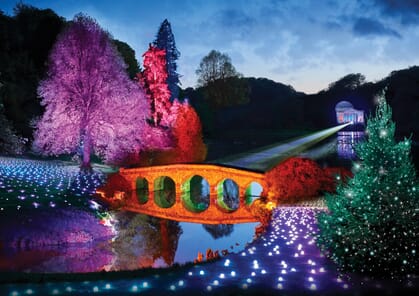 Christmas light trails uk Stourhead