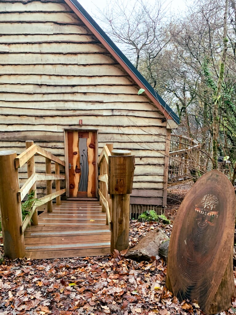 Hudnalls Hideout - treehouse to stay in, Wye Valley, front door Hudnalls Hideout - treehouse to stay in, Wye Valley, front door