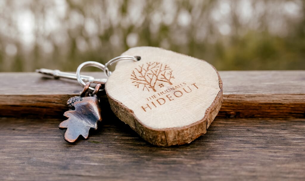 Hudnalls Hideout - treehouse to stay in, Wye Valley, key and keyring Hudnalls Hideout - treehouse to stay in, Wye Valley, key and keyring