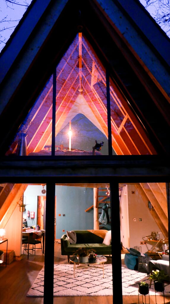 Hudnalls Hideout - treehouse to stay in, Wye Valley. Interior: bedroom Hudnalls Hideout - treehouse to stay in, Wye Valley. Interior: bedroom