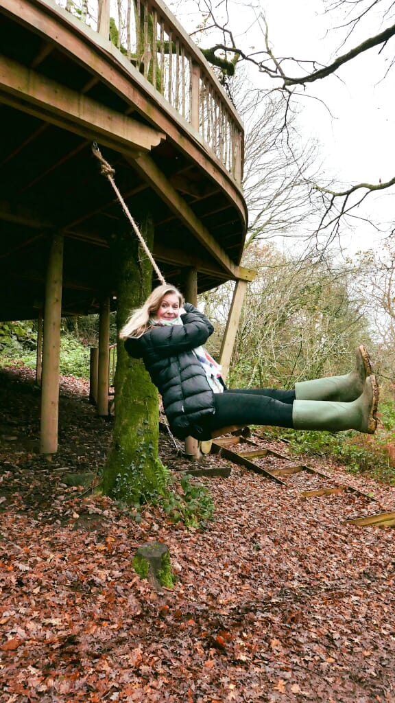 Hudnalls Hideout - treehouse to stay in, Wye Valley. Rope swing Hudnalls Hideout - treehouse to stay in, Wye Valley. Rope swing