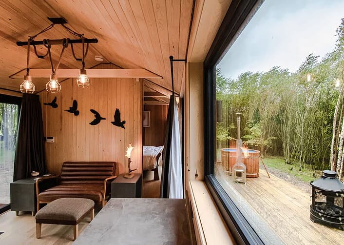 log cabin in woods sussex: coddiwomple - interior