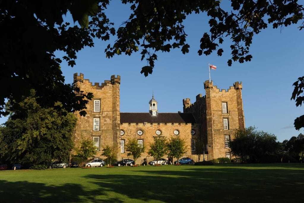 murder mystery evening at Lumley Castle - castle and blue sky murder mystery evening at Lumley Castle - castle and blue sky