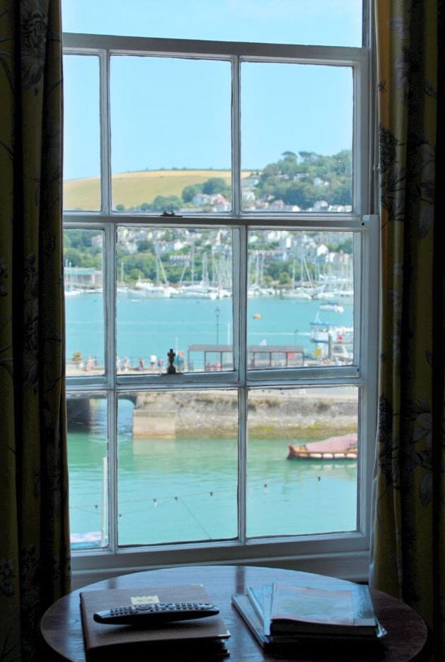 view of river dart from the royal castle hotel in Dartmouth