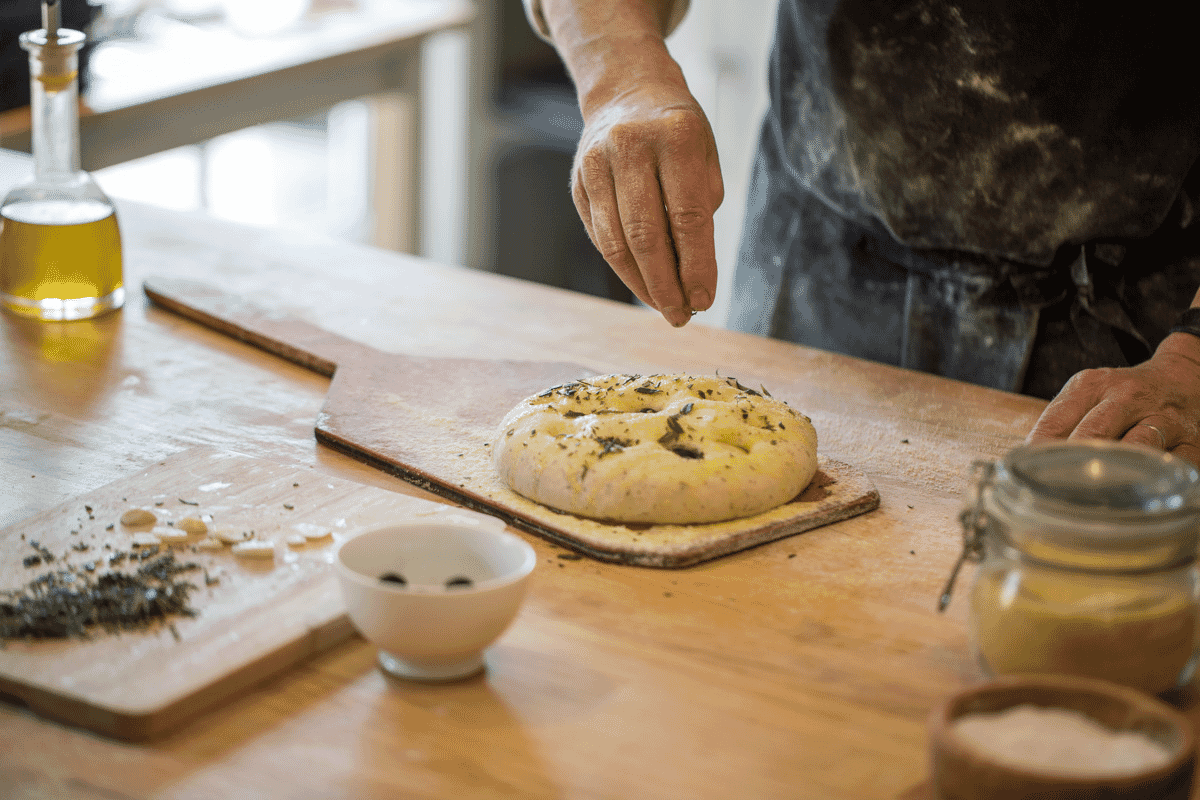bakehouse west sussex - glamping and baking experiences - baking focaccia