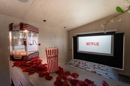 Hidey-hole cabin east sussex glamping experience - movie screen