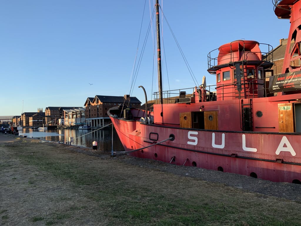 SULA-Lightship-Gloucester-Docks in day