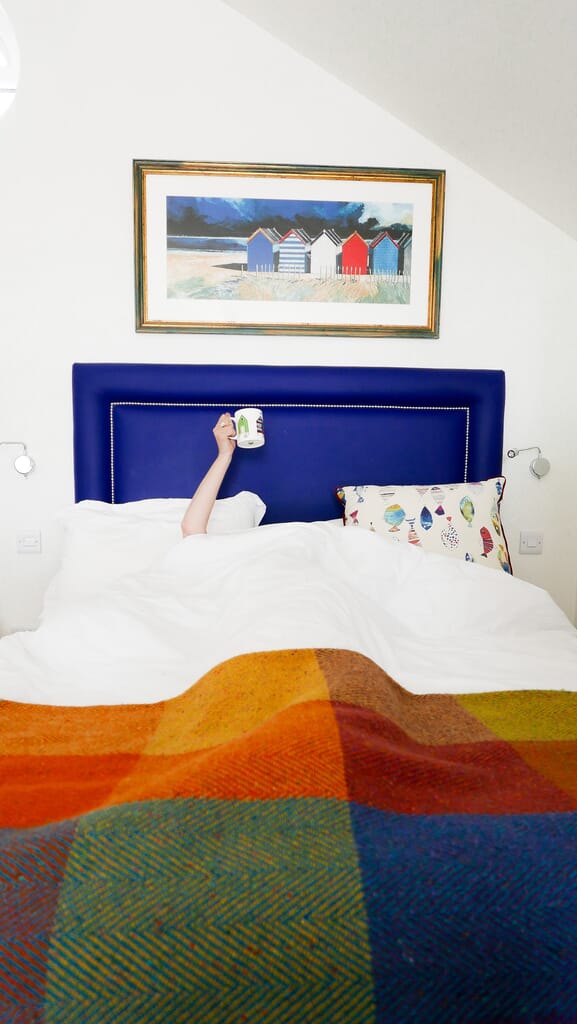 beachcroft-beach-huts: bedroom and cup beachcroft-beach-huts: bedroom and cup