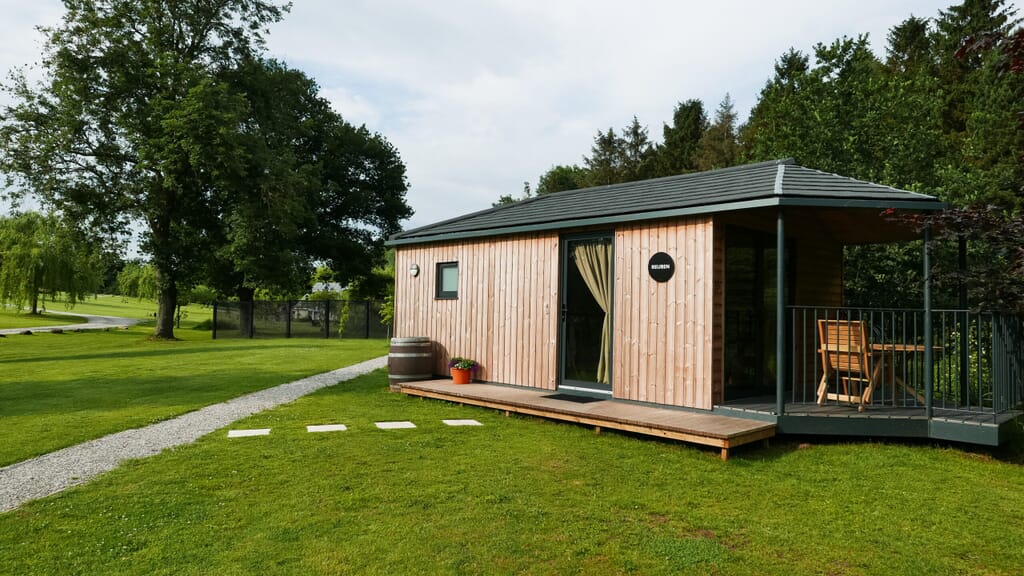 log cabins Shropshire - outside riverside cabin log cabins Shropshire - outside riverside cabin