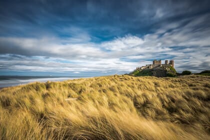bamburgh castle and beach