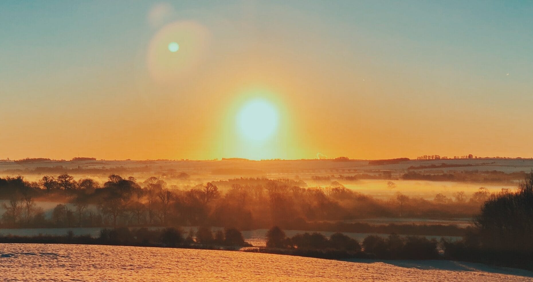 sunset over the cotswolds