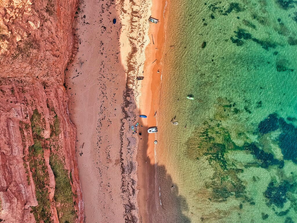 Ladram Bay, Devon. Drone shot by red-zeppelin-kVcWm_x4c54-unsplash