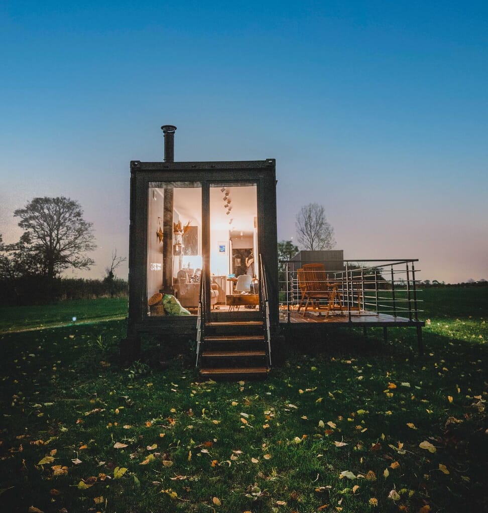 the box B&B glamping cabins in Malton - cabin at night the box B&B glamping cabins in Malton - cabin at night
