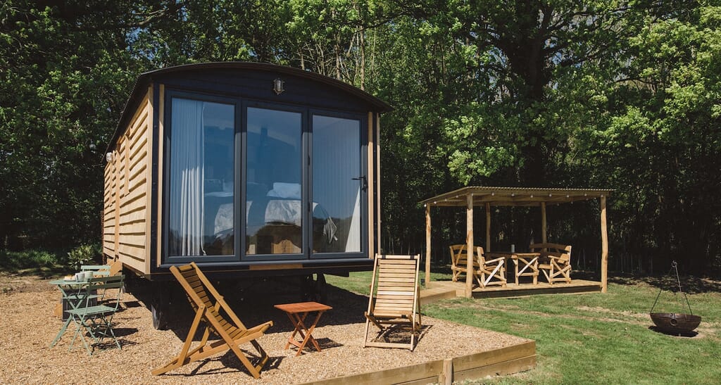 long view lodge glamping in sussex - outside view