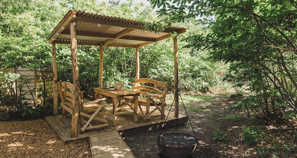 glamping sussex- the roundhouse covered decking