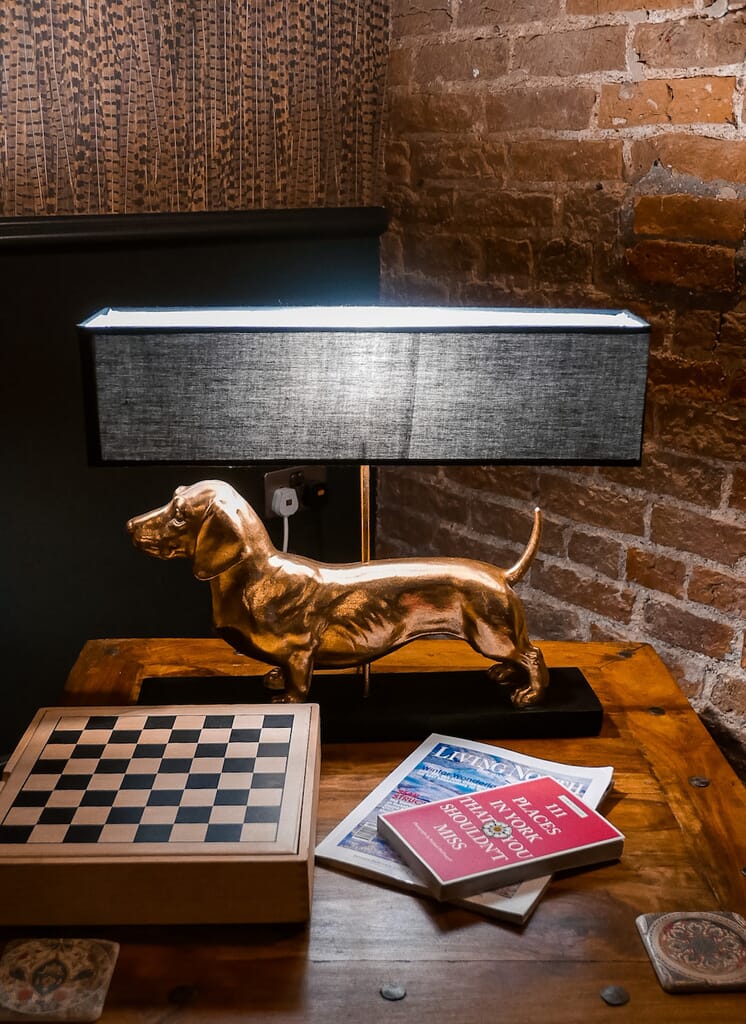 the old forge york - next door furniture dog lamp