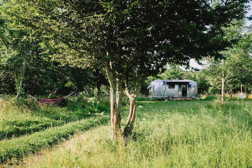 kushti-camping-glamping-south-devon - airstream in meadow