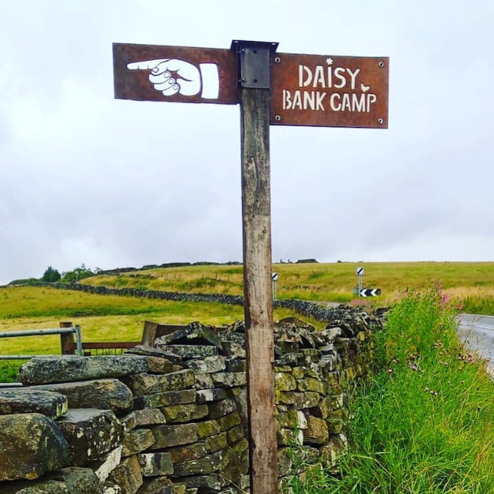 glamping in hebden bridge - stable cabins, signpost