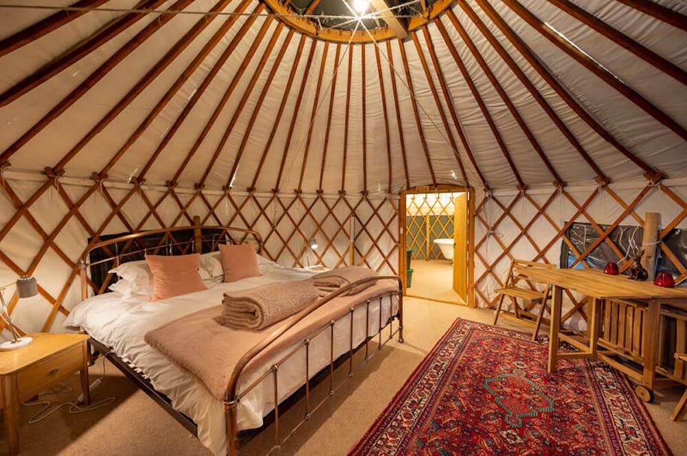glamping in perthshire scotland - yurt inside, alexander house