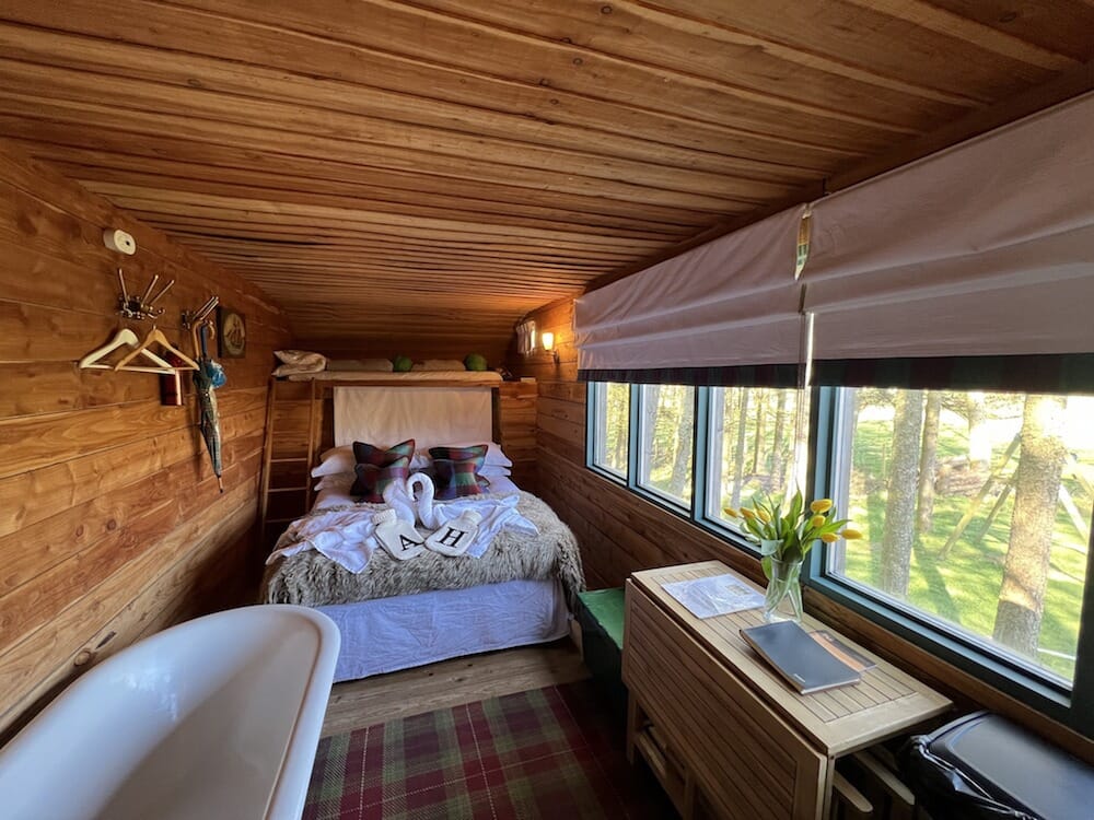 glamping in perthshire scotland - juniper lorry, inside at alexander house