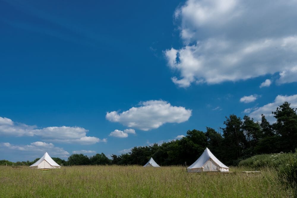 hen party glamping bell tents at big skies glamping cotswolds