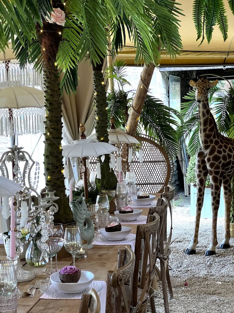 party set up at Tan House party house in gloucestershire party set up at Tan House party house in gloucestershire