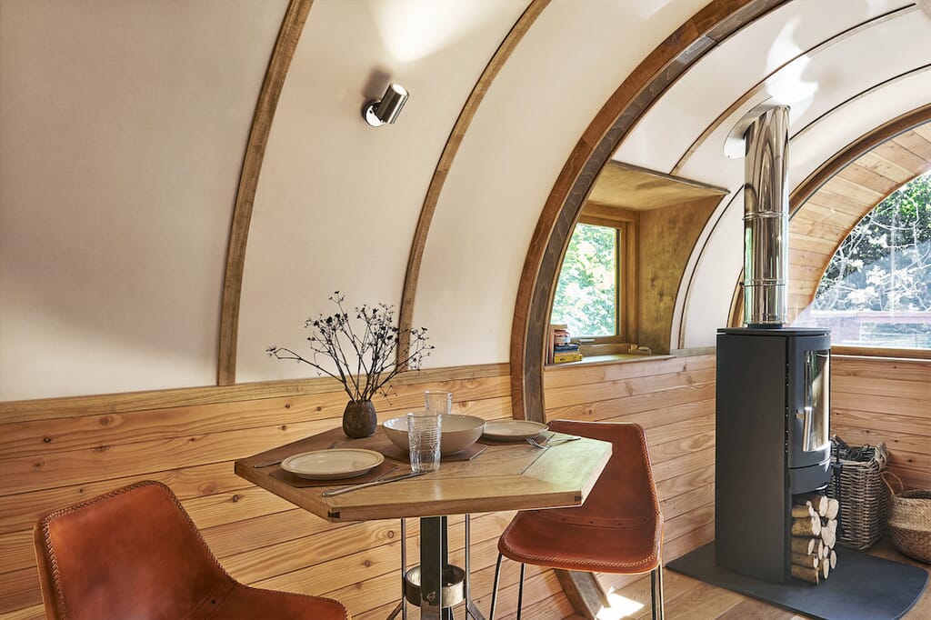 The Hideaway Treehouse at Pickwell Manor in Devon - dining table