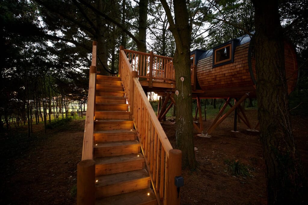 The Loft Treehouse at Pickwell Manor in Devon - stairs