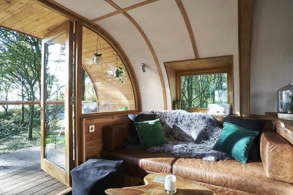 The Loft Treehouse at Pickwell Manor in Devon - living room The Loft Treehouse at Pickwell Manor in Devon - living room